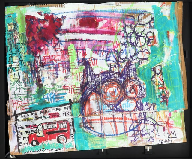 One of the fake Basquiats taken by the FBI last summer