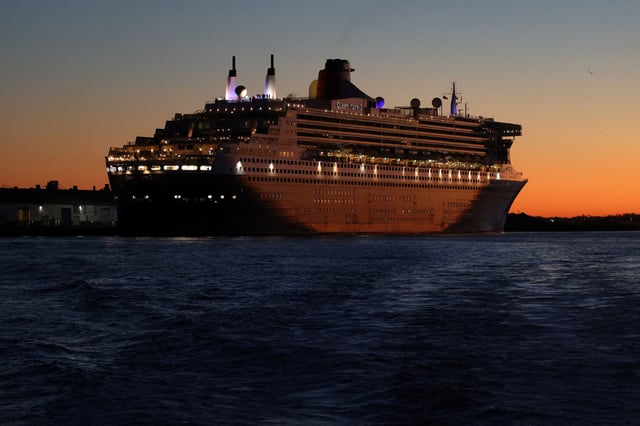 The norovirus-stricken Queen Mary 2 is currently finishing up a transatlantic crossing. Pictured here, the ship docked at Brooklyn Cruise Terminal back in December 2021.