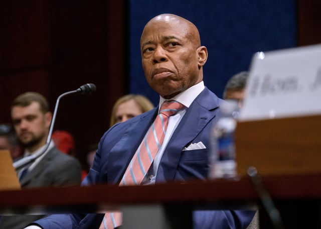 FILE - New York City Mayor Eric Adams appears before a House Committee on Oversight and Government Reform hearing with Sanctuary City Mayors on Capitol Hill, Wednesday, March 5, 2025, in Washington. (AP Photo/Rod Lamkey, Jr., file)
