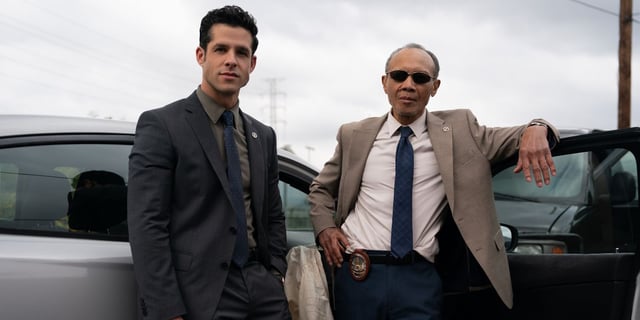 Paul Calderon and Miles Gaston Villanueva in Bosch: Legacy Season 3
