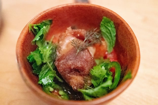 Pork belly, an iconic dish at State Bird Provisions, in San Francisco on March 7, 2020.