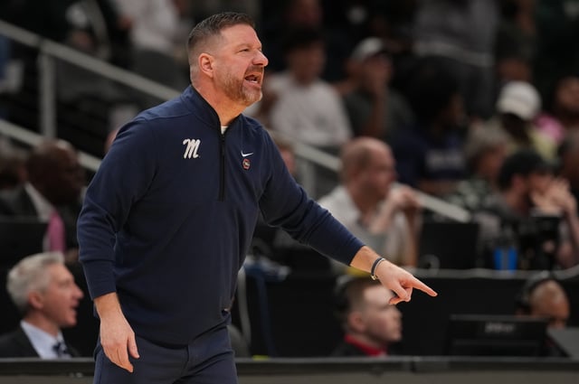 Mar 28, 2025; Atlanta, GA, USA; Mississippi Rebels head coach Chris Beard in the first half of a South Regional semifinal of the 2025 NCAA tournament against the Michigan State Spartans at State Farm Arena. Mandatory Credit: Dale Zanine-Imagn Images/File Photo