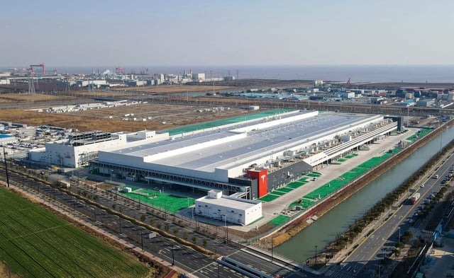 Tesla’s Gigafactory in Shanghai makes Model 3 and Model Y cars. Photo: Xinhua