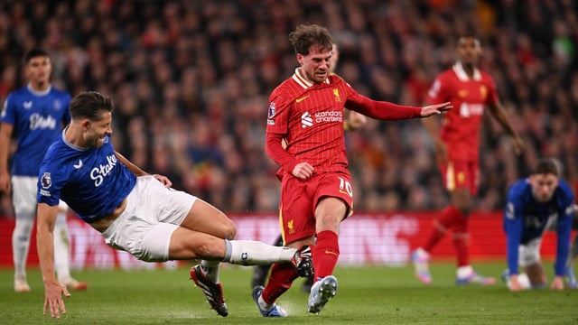 The VAR upheld the referee’s on-field decision to not send Tarkowski off for his 11th-minute lunge on Mac Allister