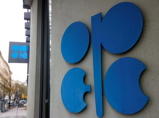 A view of the logo of the Organization of the Petroleum Exporting Countries (OPEC) outside their headquarters in Vienna, Austria, November 30, 2023. REUTERS/Leonhard Foeger/File Photo