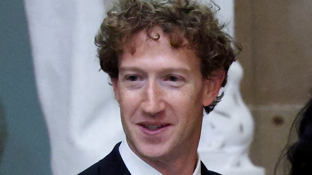 FILE PHOTO: Meta CEO Mark Zuckerberg looks on before the luncheon on the inauguration day of U.S. President Donald Trump's second Presidential term in Washington, U.S., January 20, 2025. REUTERS/Evelyn Hockstein/File Photo