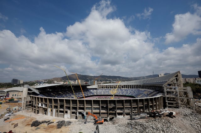 Soccer Football - General views of Camp Nou Construction - Camp Nou, Barcelona, Spain - July 13, 2023 General view as construction work continues on Camp Nou