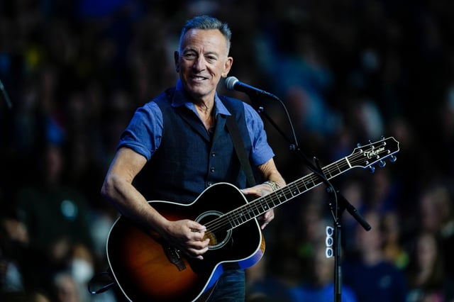 Bruce Springsteen at a campaign rally supporting then-Democratic presidential nominee Vice President Kamala Harris in Philadelphia on Oct. 28, 2024.