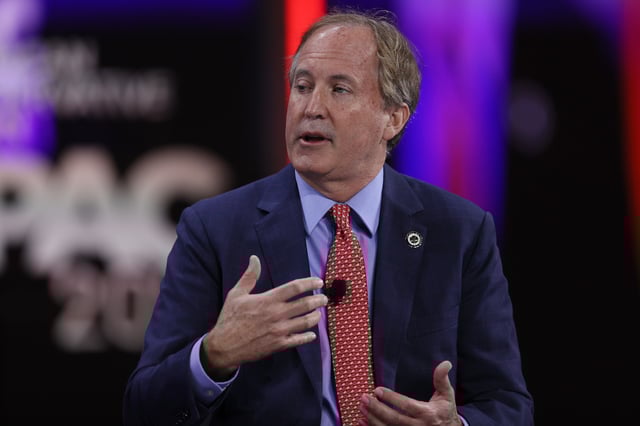 Texas Attorney General Ken Paxton speaks during a panel discussion at the Conservative Political Action Conference in February 27, 2021 in Orlando, Florida.