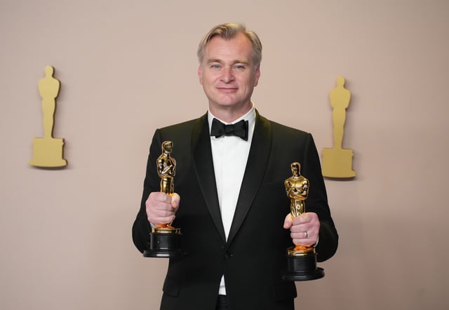 Christopher Nolan, winner of the Best Directing award and the Best Picture award for “Oppenheimer” in the press room during the 96th Annual Academy Awards at Ovation Hollywood on March 10, 2024 in Hollywood, California.