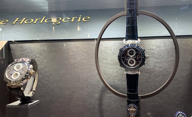 Patek Philippe models are seen during the Watches and Wonders fair, a day after U.S. President Donald Trump imposed a 31% tariff on imports from Switzerland, in Geneva, Switzerland, April 3, 2025.  REUTERS/Cecile Mantovani