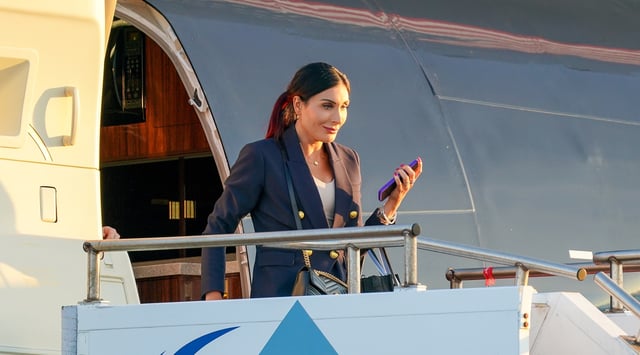 Laura Loomer arrives at Philadelphia International Airport on The Trump Organization's plane ahead of the presidential debate, Sept. 10, 2024. (Julia Beverly/Getty Images)