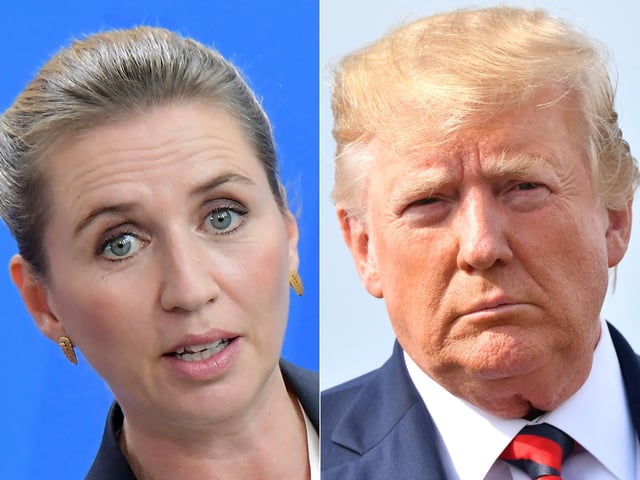Denmark&#39;s Prime Minister Mette Frederiksen and U.S. President Donald Trump.