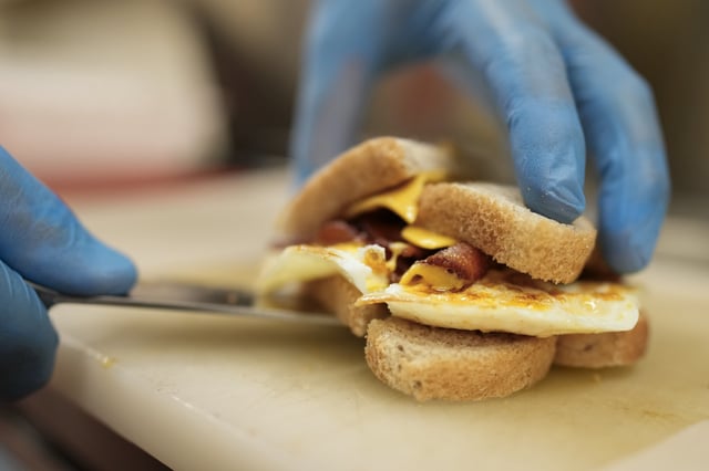 File photo: a bacon egg and cheese breakfast sandwich.