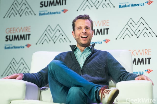 Jamie Siminoff, CEO of Ring, at the 2018 GeekWire Summit. (GeekWire Photo / Dan DeLong)