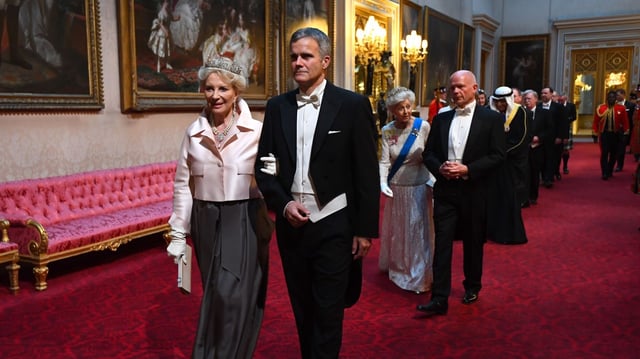 Lund with Princess Michael of Kent for a state banquet at Buckingham Palace in 2019