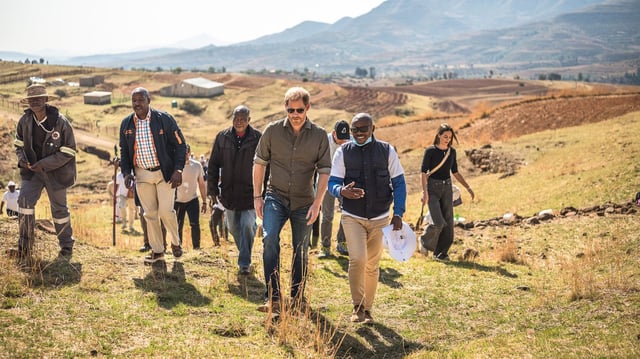 Prince Harry, Duke of Sussex, is welcomed to the Leribe region with his charity Sentebale