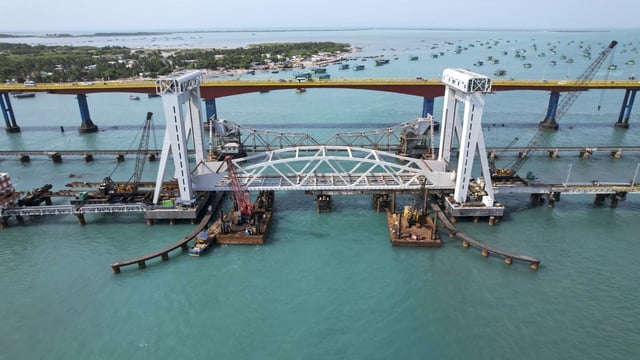 The new Pamban Bridge, connecting Rameswaram with mainland India, that will be inaugurated by Prime Minister Narendra Modi on Ram Navami (April 6).