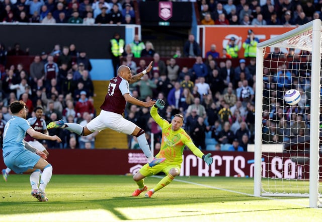 Soccer Football - Premier League - Aston Villa v Nottingham Forest - Villa Park, Birmingham, Britain - April 5, 2025  Aston Villa's Donyell Malen scores their second goal Action Images via Reuters/Peter Cziborra EDITORIAL USE ONLY. NO USE WITH UNAUTHORIZED AUDIO, VIDEO, DATA, FIXTURE LISTS, CLUB/LEAGUE LOGOS OR 'LIVE' SERVICES. ONLINE IN-MATCH USE LIMITED TO 120 IMAGES, NO VIDEO EMULATION. NO USE IN BETTING, GAMES OR SINGLE CLUB/LEAGUE/PLAYER PUBLICATIONS. PLEASE CONTACT YOUR ACCOUNT REPRESENTATIVE FOR FURTHER DETAILS..     TPX IMAGES OF THE DAY
