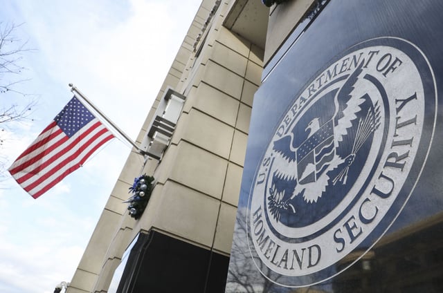 An exterior view of a US Department of Homeland Security building in Washington, DC, in January 2023.