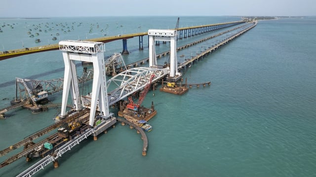 Ramanathapuram: The new Pamban Bridge, connecting Rameswaram with mainland India, inaugurated by Prime Minister Narendra Modi on Ram Navami (April 6).