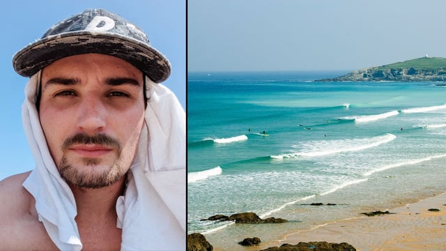 Sam Brenchley was hit in the head by his board while surfing in Cornwall