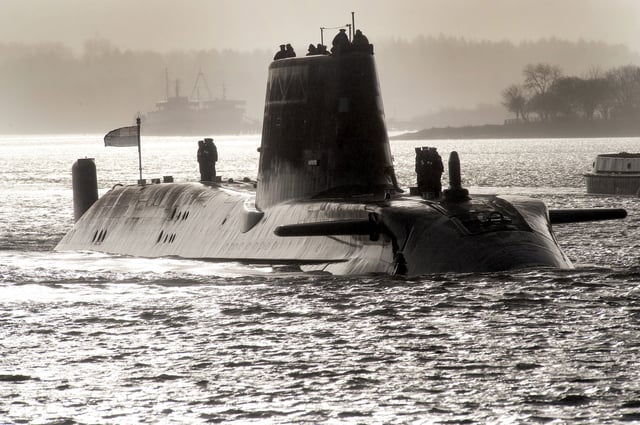 Le HMS Astute de la Royal Navy britannique, base de Faslane, dans l’ouest de l’Écosse, le 20 novembre 2009.