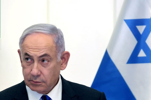 Israeli Prime Minister Benjamin Netanyahu attends a cabinet meeting at the Bible Lands Museum in Jerusalem on June 5, 2024.     GIL COHEN-MAGEN/Pool via REUTERS/File Photo