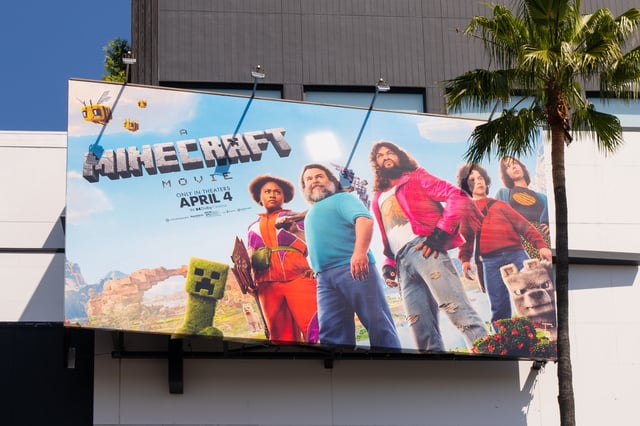 &#39;Minecraft&#39; campaign at Hollywood &amp; Highland on April 04, 2025 in Hollywood, California.