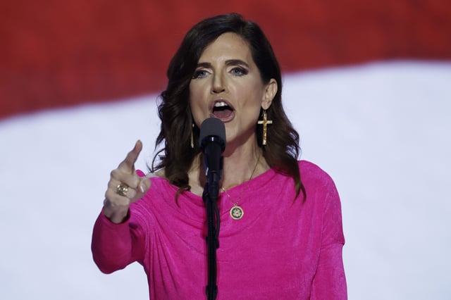 U.S. Rep. Nancy Mace (R-SC) speaks on stage on the third day of the Republican National Convention at the Fiserv Forum on July 17, 2024 in Milwaukee, Wisconsin.