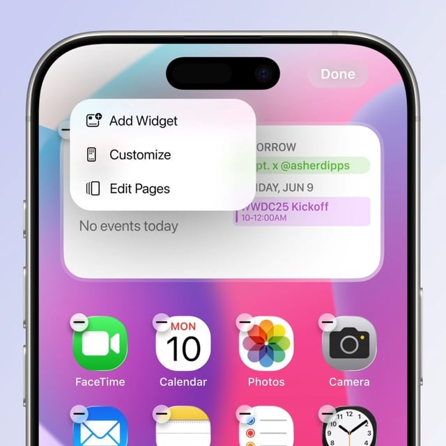 Potential leak of iOS 19 redesign.