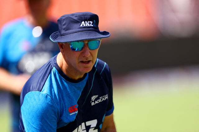 Cricket - ICC Cricket World Cup 2023 - New Zealand Practice - Narendra Modi Stadium, Ahmedabad, India - October 4, 2023 New Zealand coach Gary Stead during practice REUTERS/Andrew Boyers