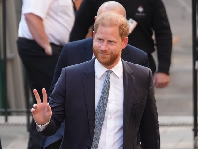 The Duke of Sussex arrives at the Royal Courts of Justice in London for the start of his appeal against a High Court ruling (Photo: PA)