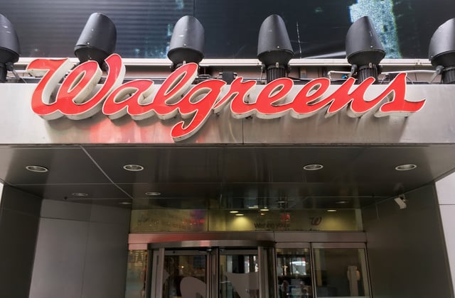 The Walgreens logo is seen outside the store in Times Square in New York, U.S., July 5, 2016.  REUTERS/Shannon Stapleton