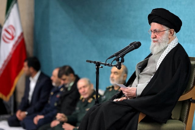Iran's Supreme Leader Ayatollah Ali Khamenei speaks during a meeting in Tehran, Iran, March 8, 2025. Office of the Iranian Supreme Leader/WANA (West Asia News Agency)/Handout via REUTERS/File Photo