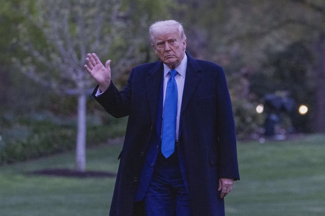 Donald Trump on the south lawn of the White House on April 6.