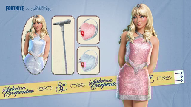 Sabrina Carpenter in Fortnite Sweet Bundle in the Item Shop