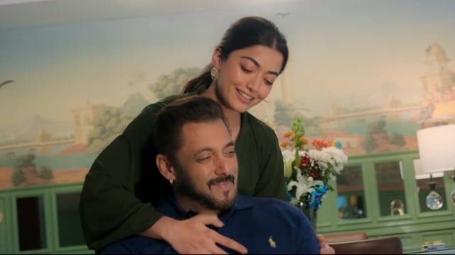 Sikandar box office collection day 10: Rashmika Mandanna and Salman Khan's still from the film.