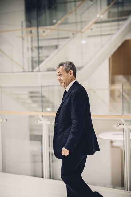 L'ancien président de la République Nicolas Sarkozy, au procès du financement présumé de sa campagne présidentielle de 2007. A Paris, le 5 février 2025.