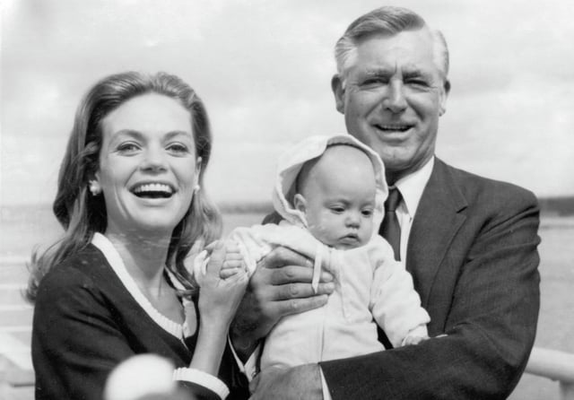 Cary Grant (right) with Dyan Cannon and their daughter, Jennifer Grant.