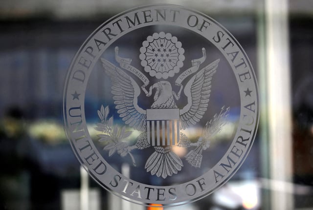 The seal of the United States Department of State is seen in Washington, U.S., January 26, 2017.   REUTERS/Joshua Roberts/File Photo
