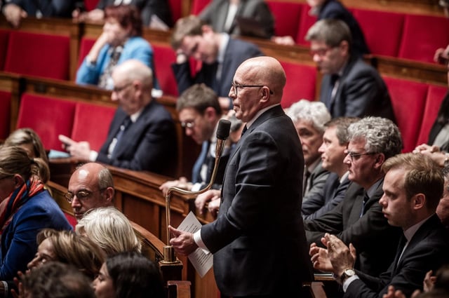 Éric Ciotti durant la séance de questions au gouvernement, à l’Assemblée nationale, le 1er avril.