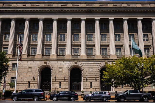 The International Revenue Service headquarters building is seen on August 21, 2024, in Washington, DC.