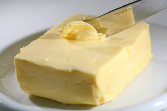 File photo: butter on a plate.