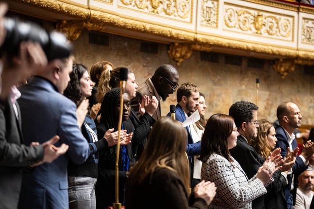 Le député LFI Aly Diouara prend la parole à l'Assemblée nationale, le 11 mars 2025.