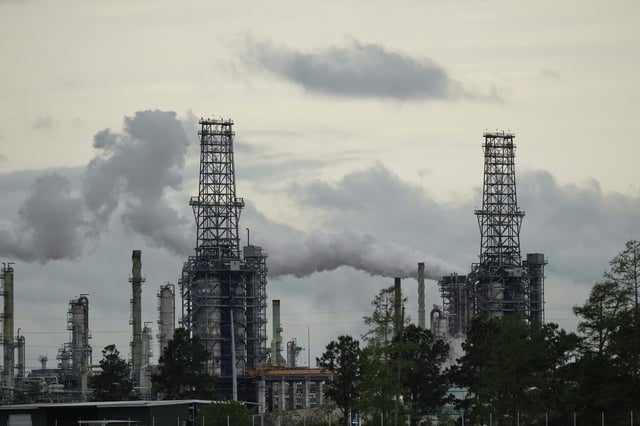FILE - The Marathon Garyville Oil Refinery in Reserve, La., is seen Monday, April 7, 2025. (AP Photo/Gerald Herbert, file)
