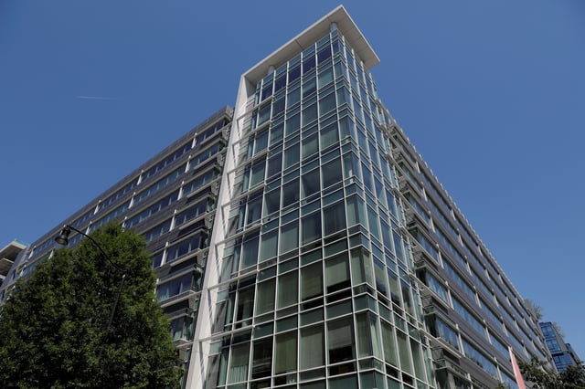 The headquarters of the National Labor Relations Board (NLRB) is seen in Washington, D.C., U.S., May 15, 2021. REUTERS/Andrew Kelly/File Photo