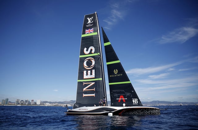Sailing - 37th America's Cup - New Zealand v Britain - Barcelona, Spain - October 19, 2024 INEOS Britannia at the start of race nine REUTERS/Albert Gea