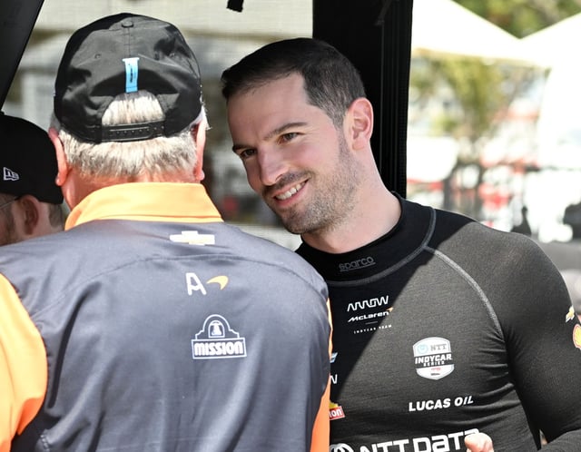 IndyCar driver Alexander Rossi, shown here at the 2023 Grand Prix of Long Beach, won the race in 2018 and 2019. (Photo by Will Lester, Inland Valley Daily Bulletin/SCNG)