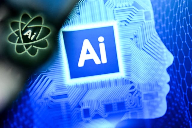 A photo of AI application images in Frankfurt, Germany.